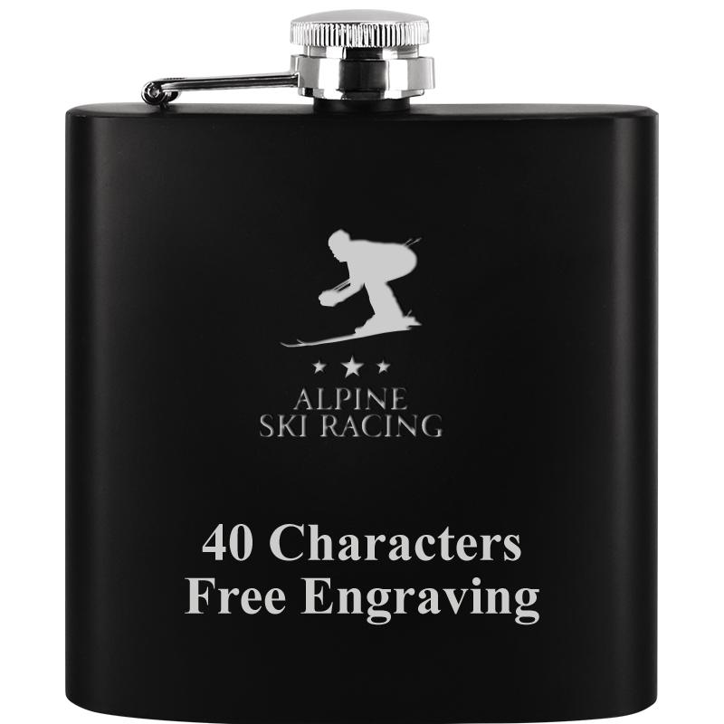 6OZ BLCK STAINLESS STEEL FLASK