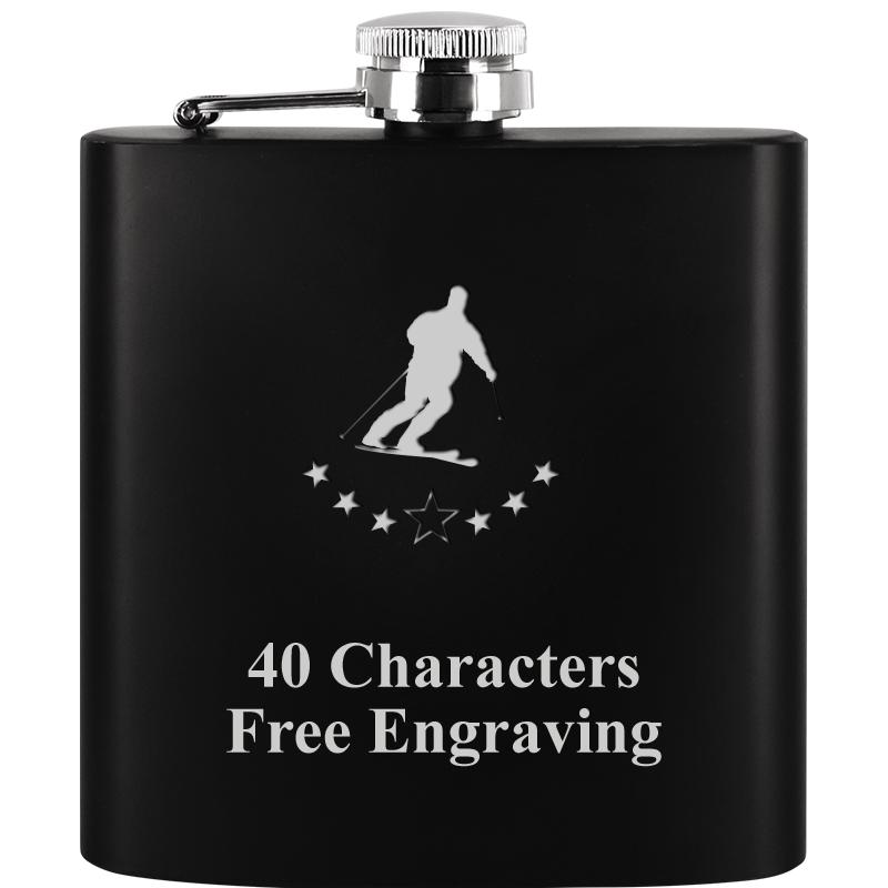 6OZ BLCK STAINLESS STEEL FLASK