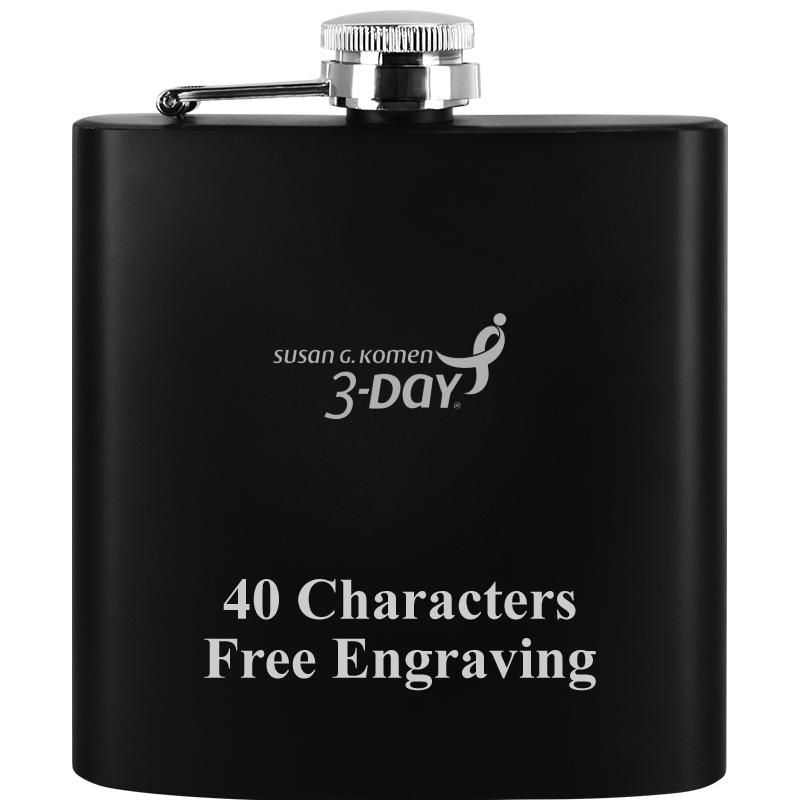 6OZ BLCK STAINLESS STEEL FLASK