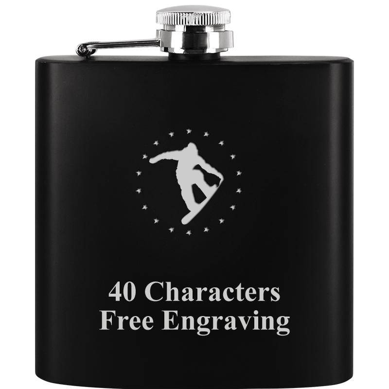 6OZ BLCK STAINLESS STEEL FLASK