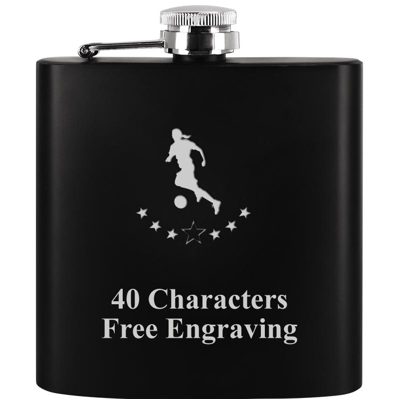 6OZ BLCK STAINLESS STEEL FLASK