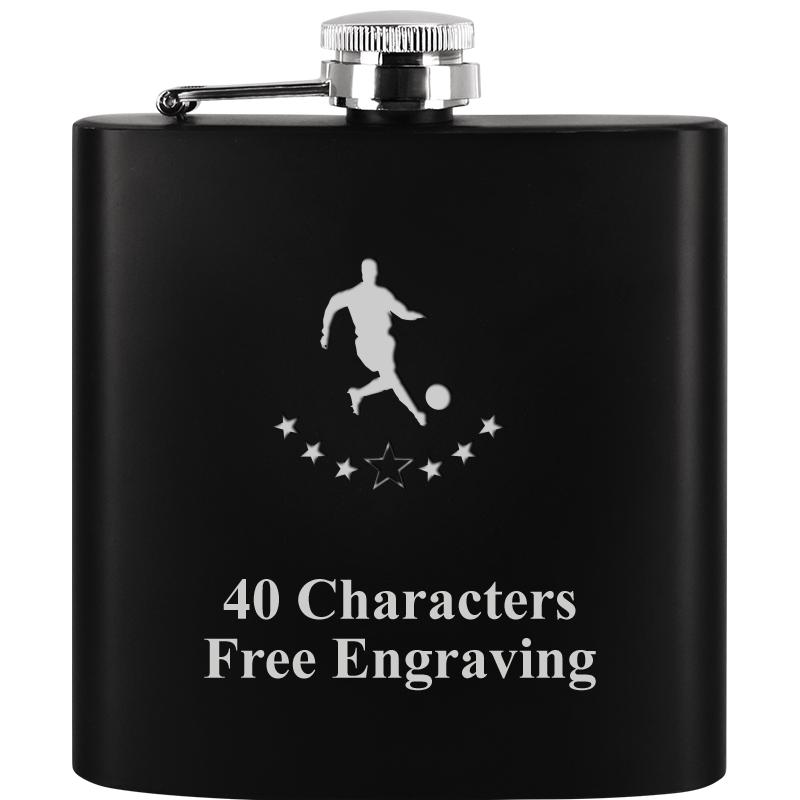 6OZ BLCK STAINLESS STEEL FLASK
