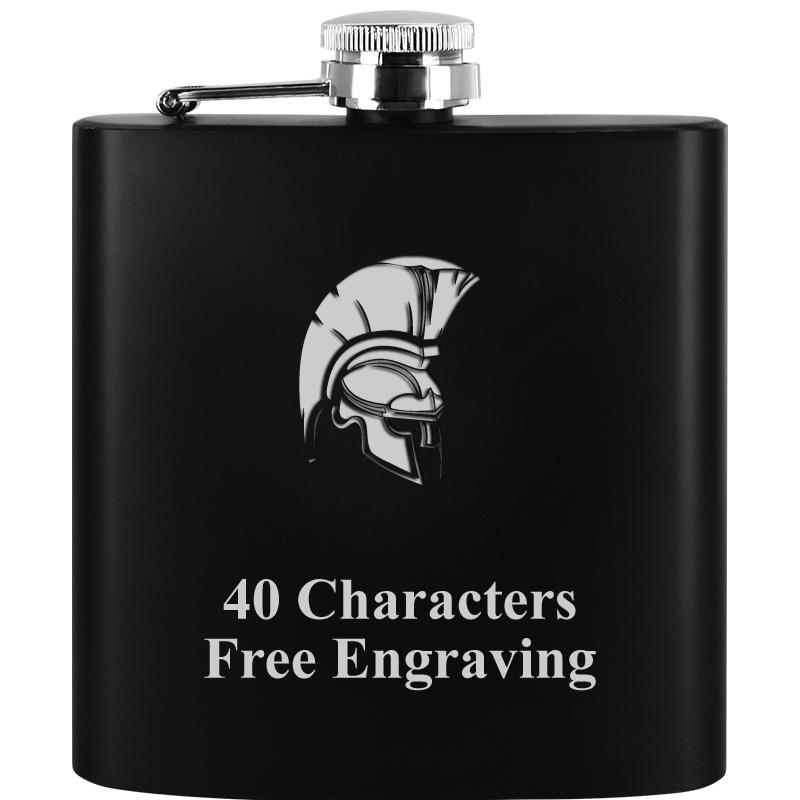 6OZ BLCK STAINLESS STEEL FLASK