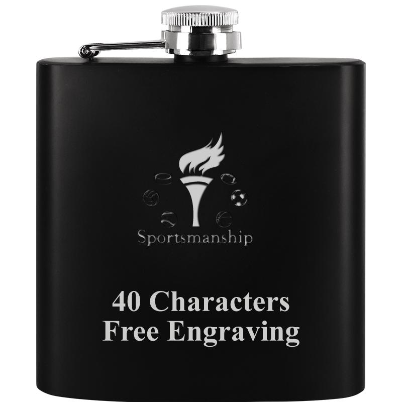 6OZ BLCK STAINLESS STEEL FLASK
