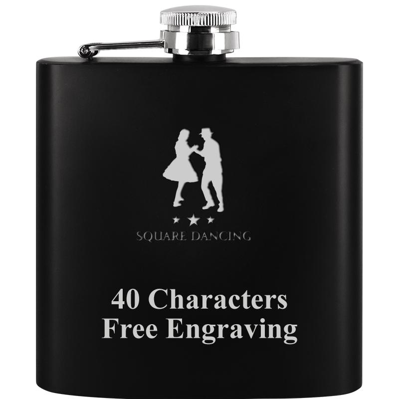 6OZ BLCK STAINLESS STEEL FLASK