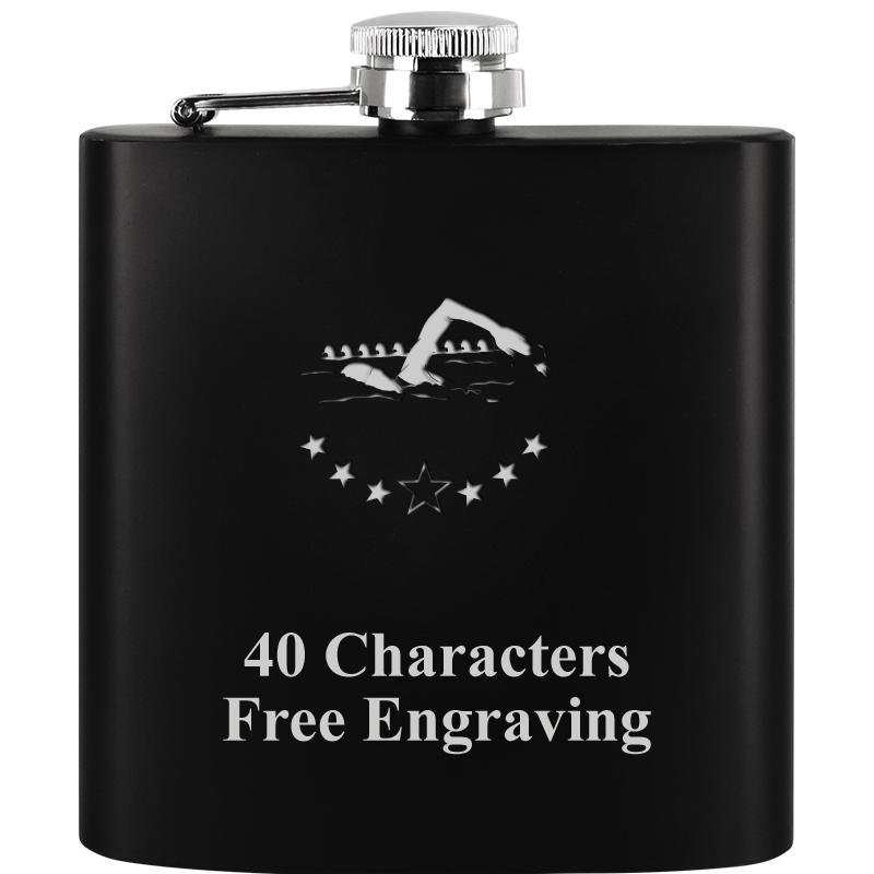 6OZ BLCK STAINLESS STEEL FLASK