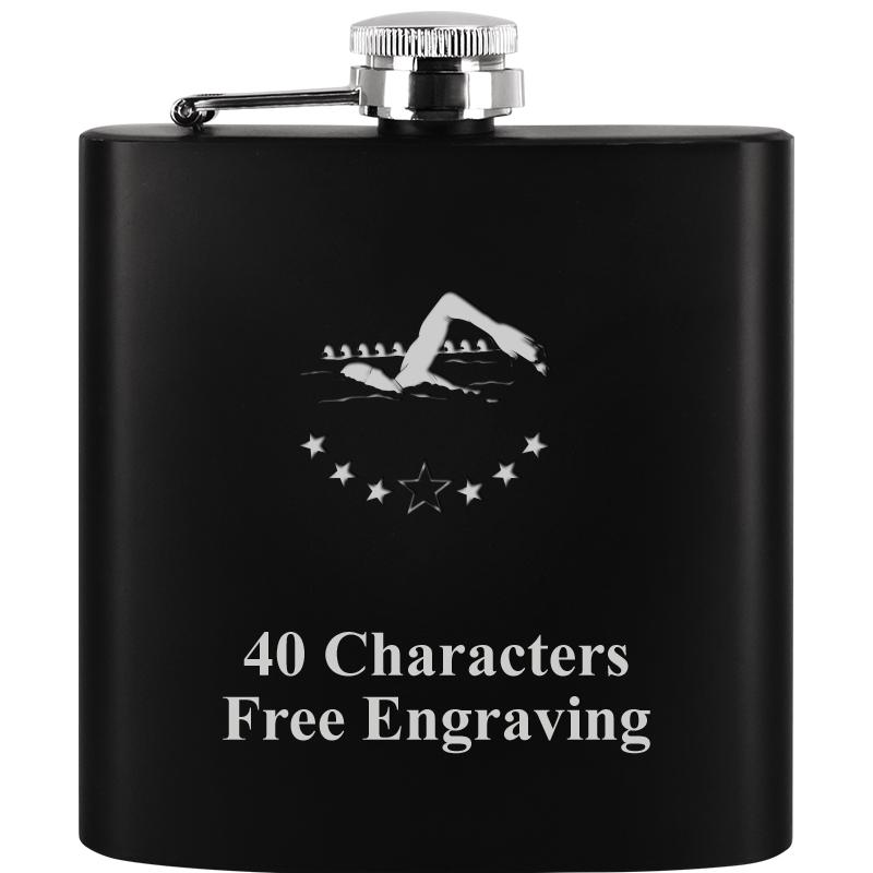 6OZ BLCK STAINLESS STEEL FLASK