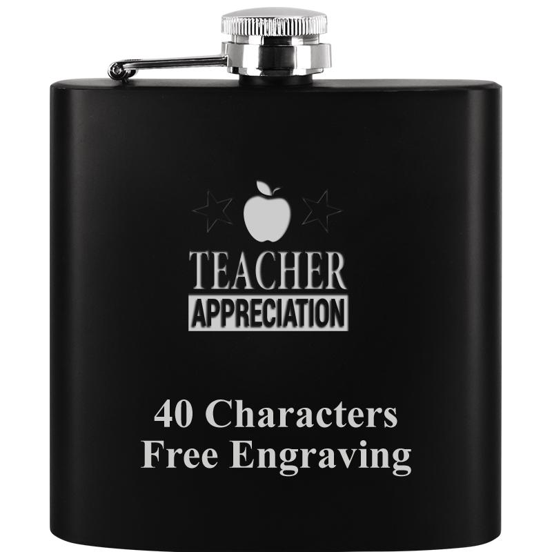 6OZ BLCK STAINLESS STEEL FLASK