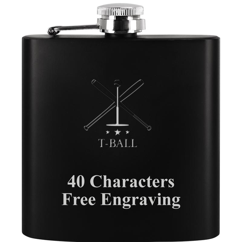 6OZ BLCK STAINLESS STEEL FLASK