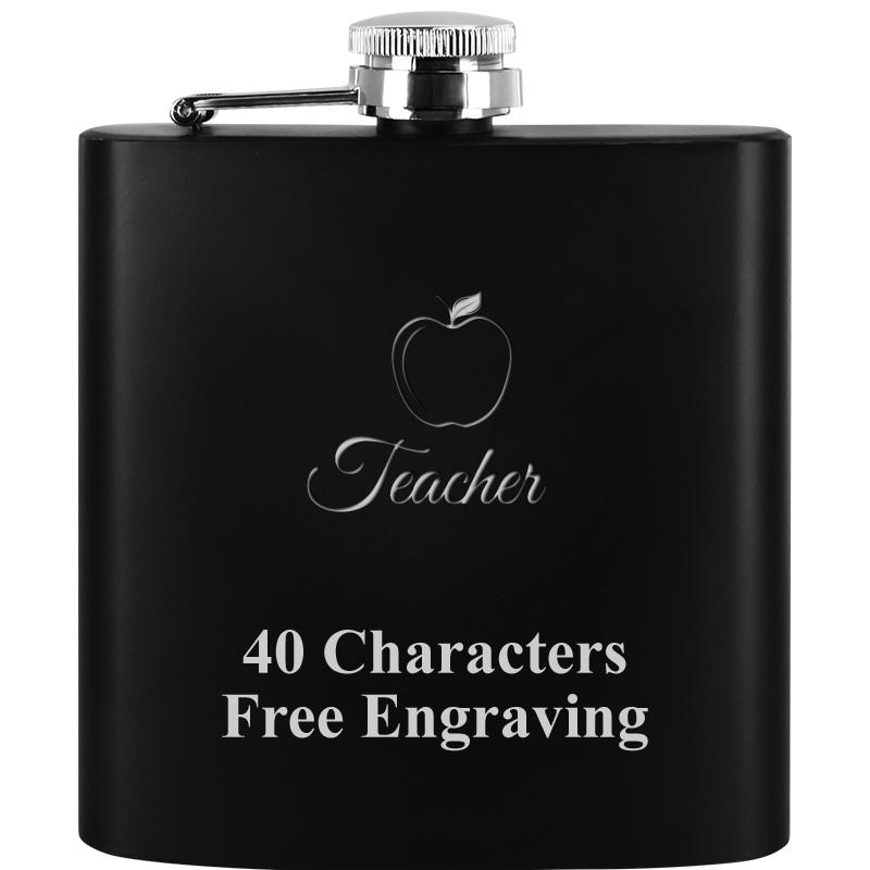 6OZ BLCK STAINLESS STEEL FLASK