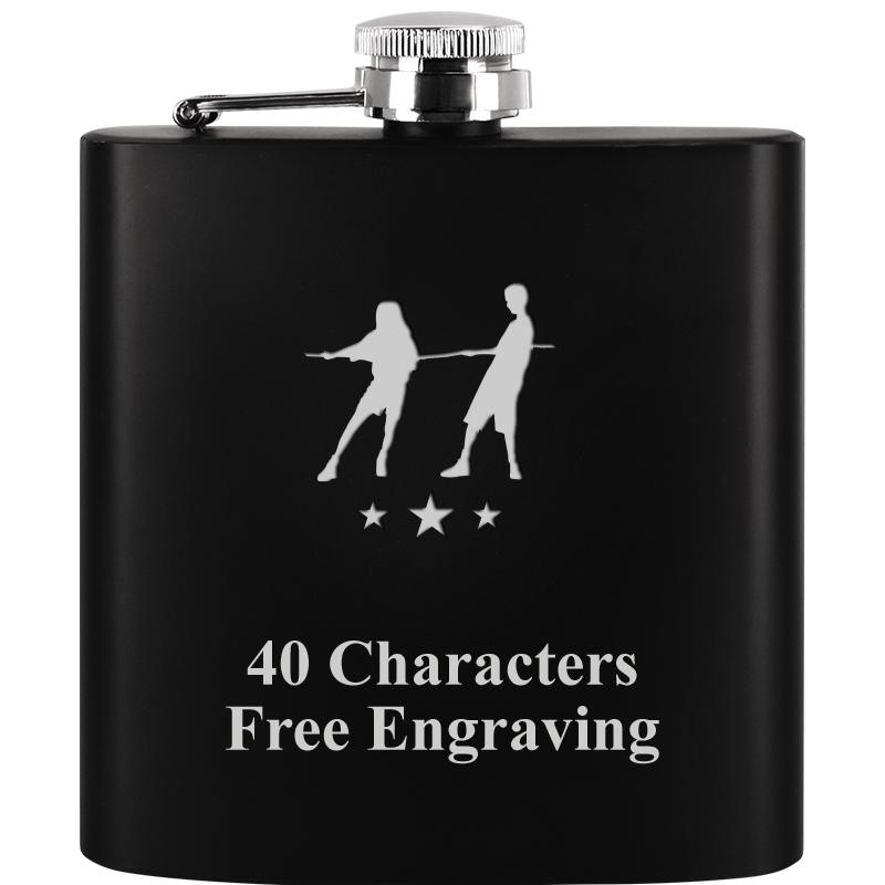 6OZ BLCK STAINLESS STEEL FLASK