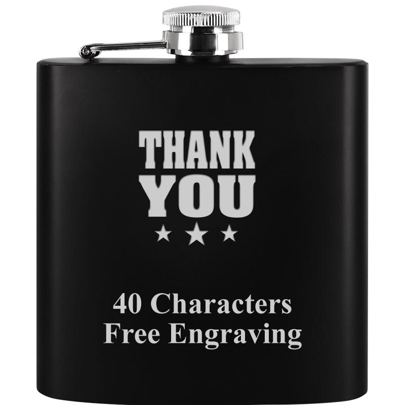 6OZ BLCK STAINLESS STEEL FLASK