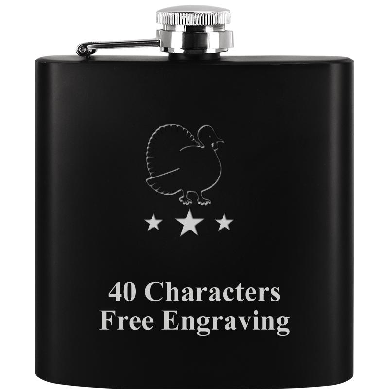 6OZ BLCK STAINLESS STEEL FLASK