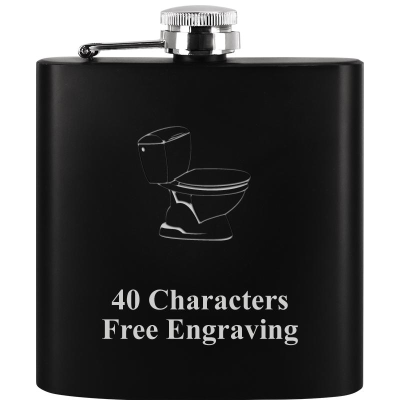 6OZ BLCK STAINLESS STEEL FLASK