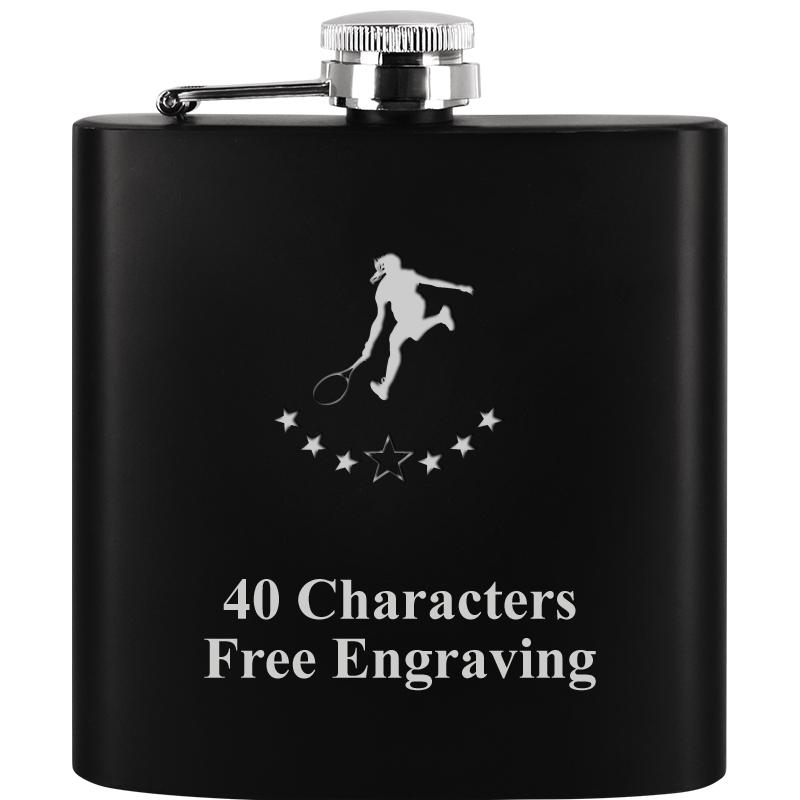 6OZ BLCK STAINLESS STEEL FLASK