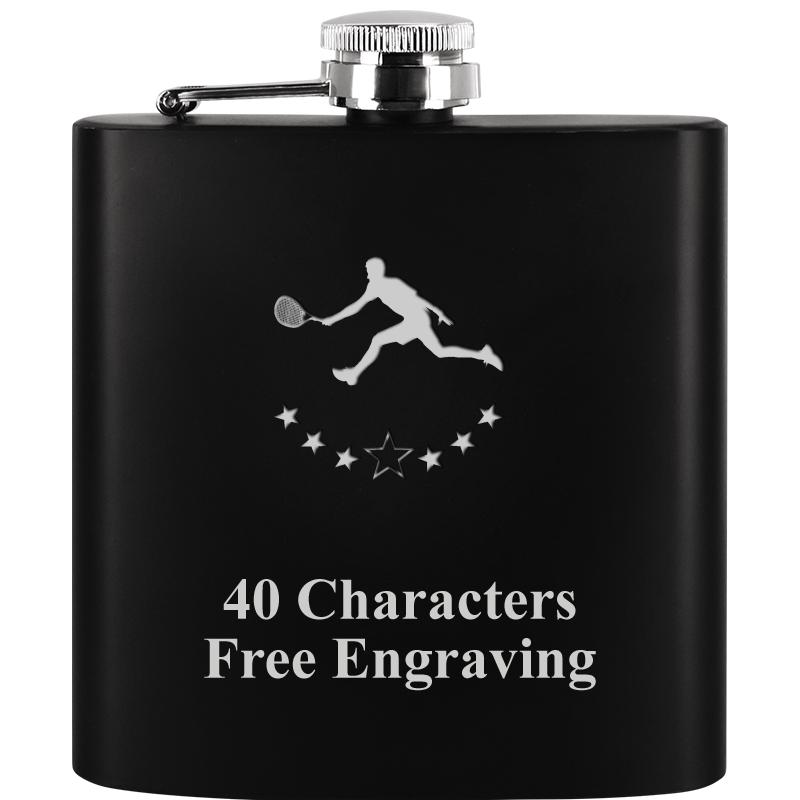 6OZ BLCK STAINLESS STEEL FLASK