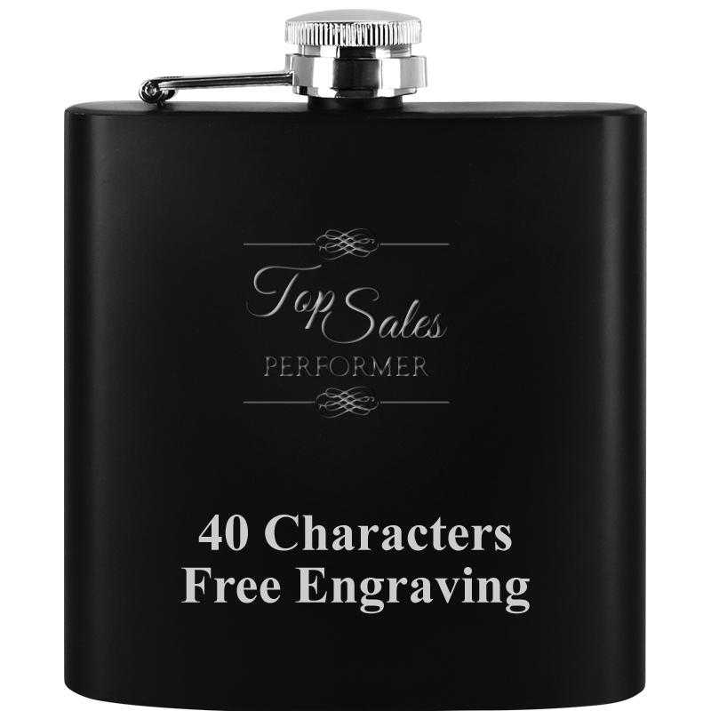 6OZ BLCK STAINLESS STEEL FLASK
