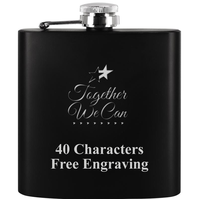 6OZ BLCK STAINLESS STEEL FLASK