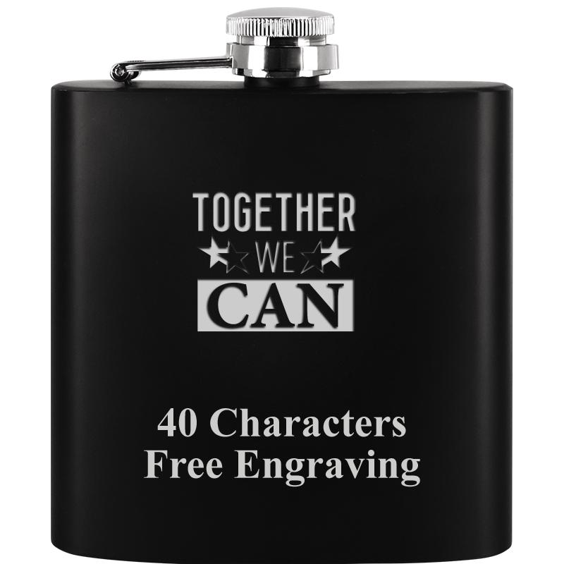 6OZ BLCK STAINLESS STEEL FLASK