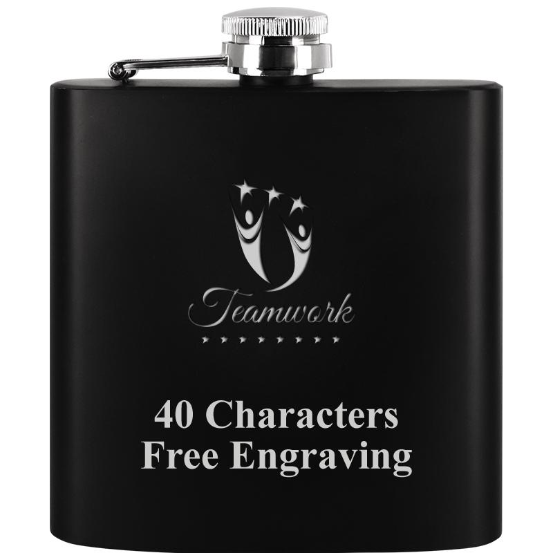 6OZ BLCK STAINLESS STEEL FLASK