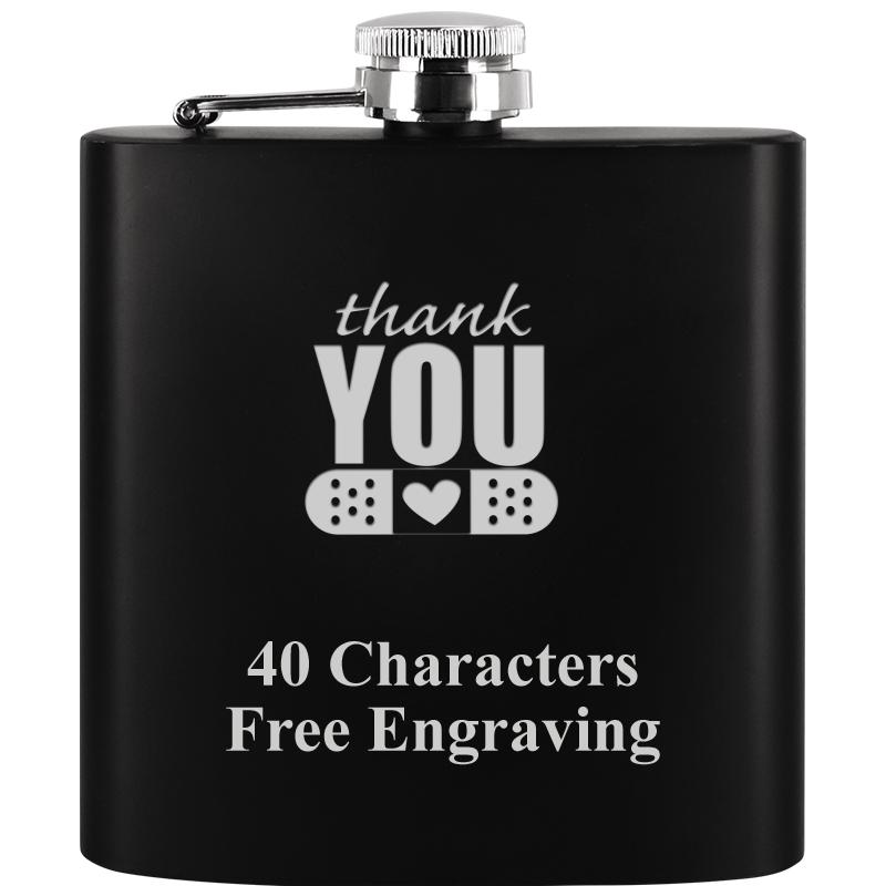 6OZ BLCK STAINLESS STEEL FLASK