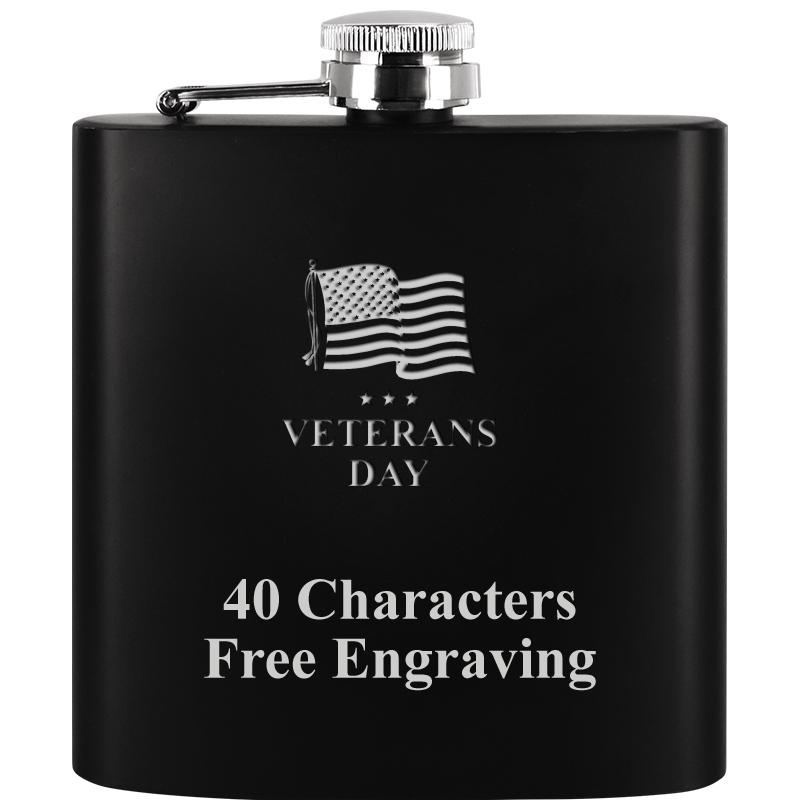 6OZ BLCK STAINLESS STEEL FLASK