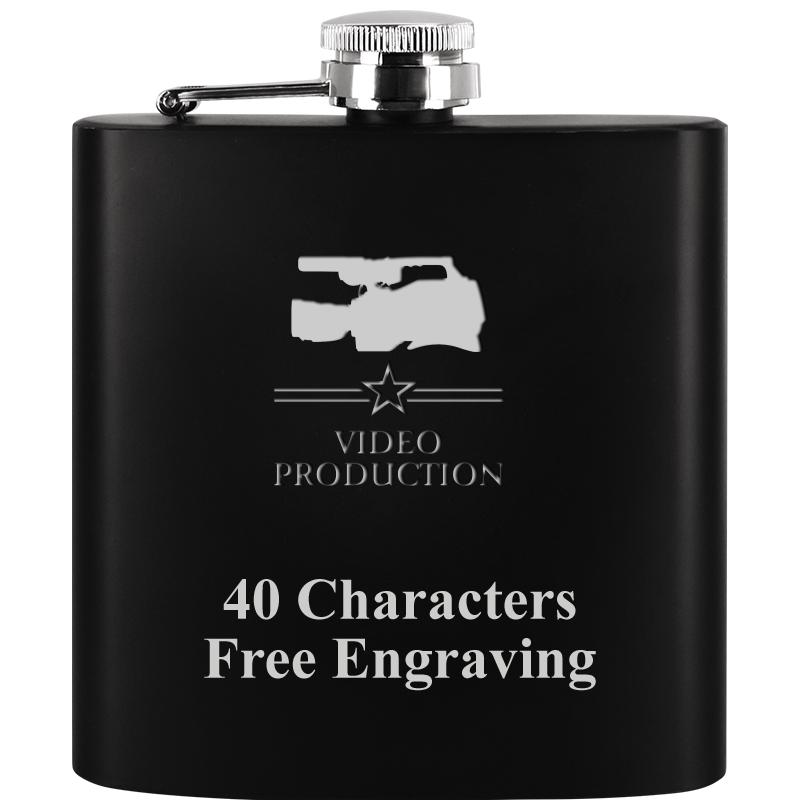 6OZ BLCK STAINLESS STEEL FLASK