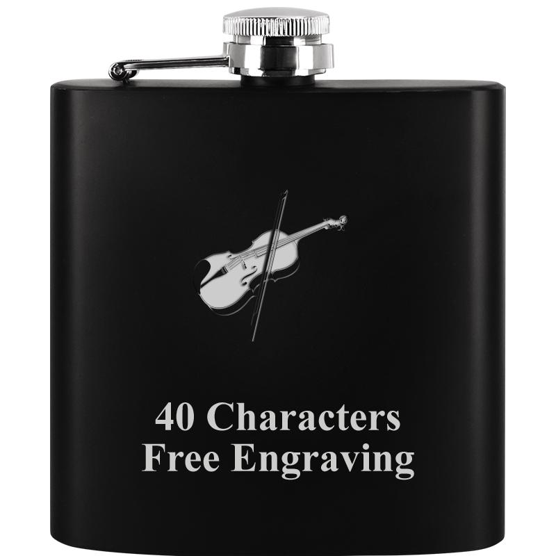 6OZ BLCK STAINLESS STEEL FLASK