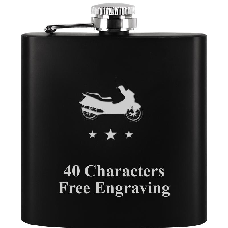 6OZ BLCK STAINLESS STEEL FLASK