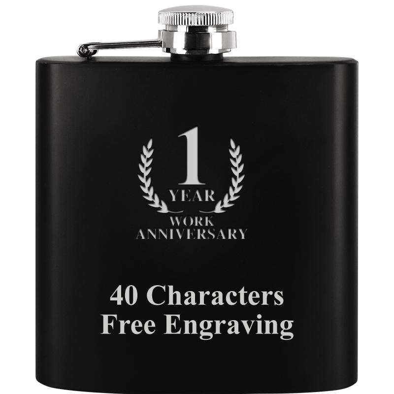 6OZ BLCK STAINLESS STEEL FLASK