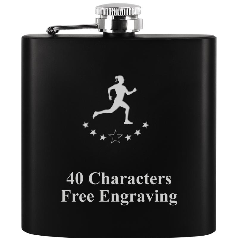 6OZ BLCK STAINLESS STEEL FLASK