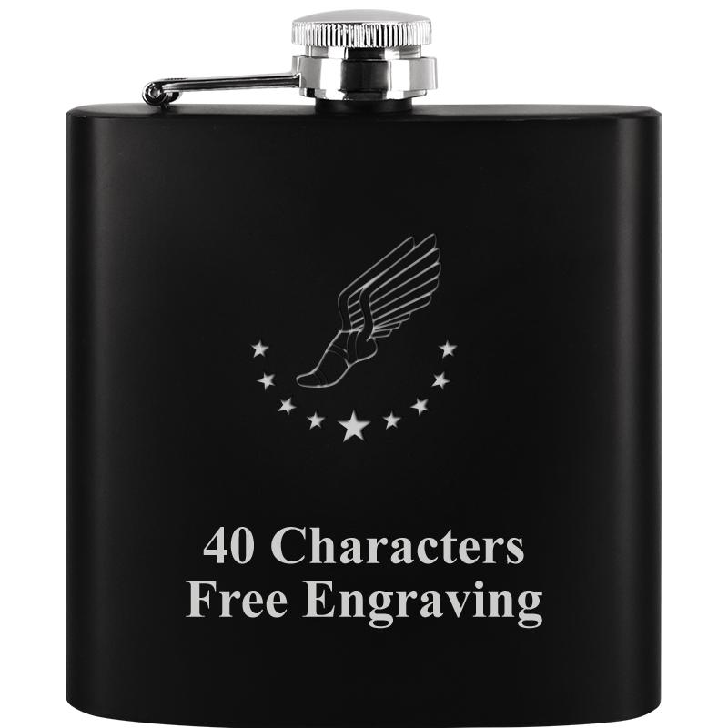 6OZ BLCK STAINLESS STEEL FLASK