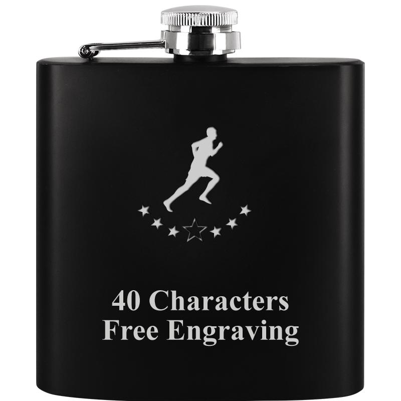 6OZ BLCK STAINLESS STEEL FLASK