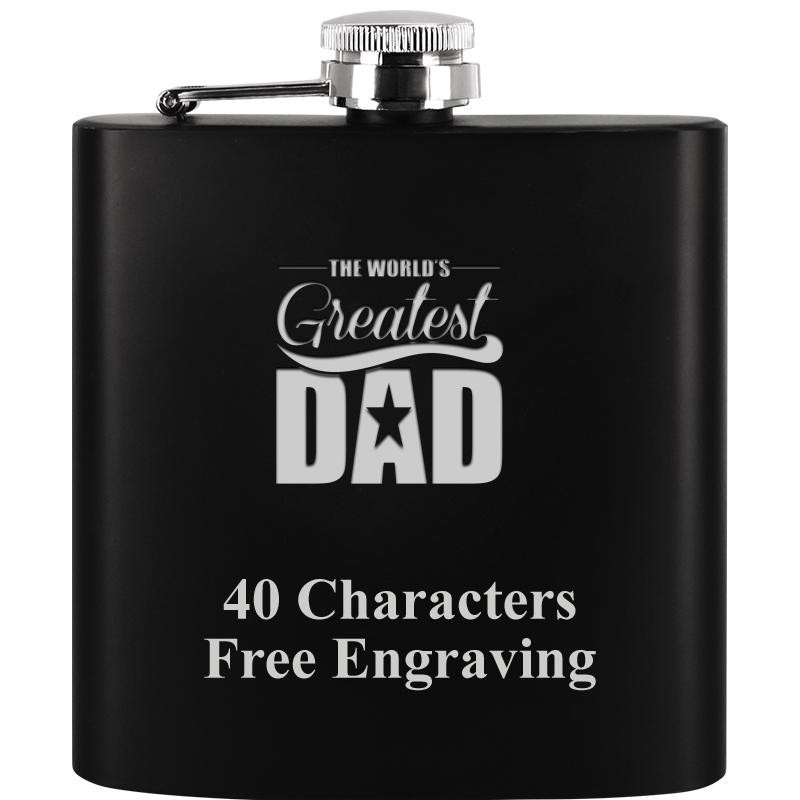 6OZ BLCK STAINLESS STEEL FLASK