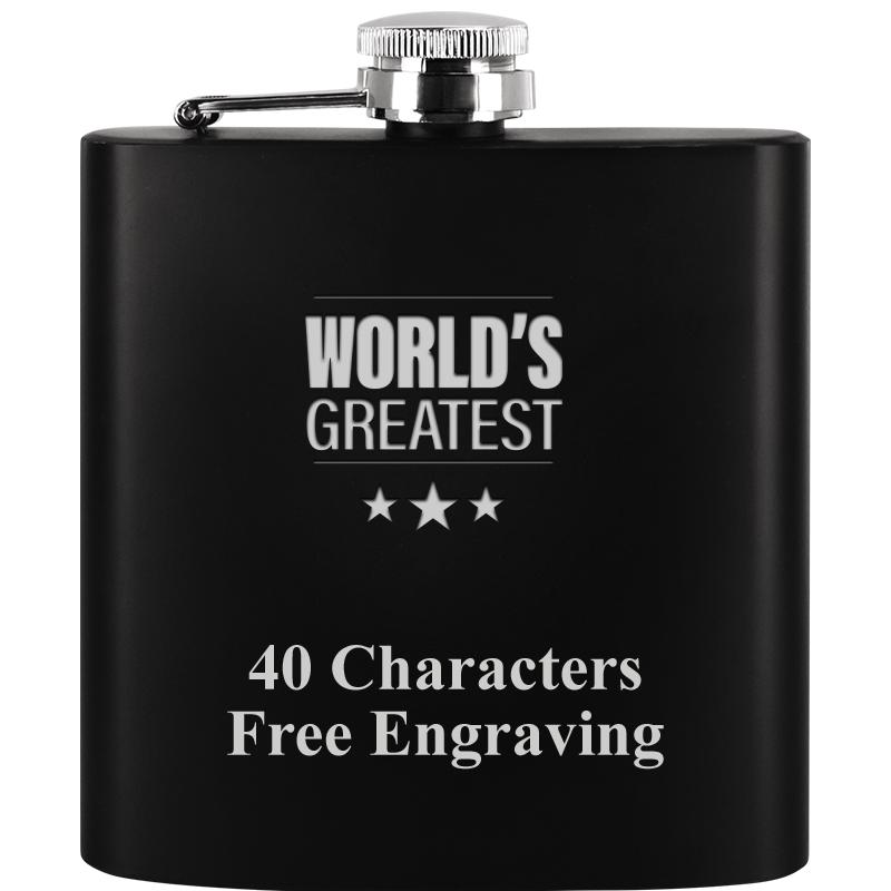 6OZ BLCK STAINLESS STEEL FLASK