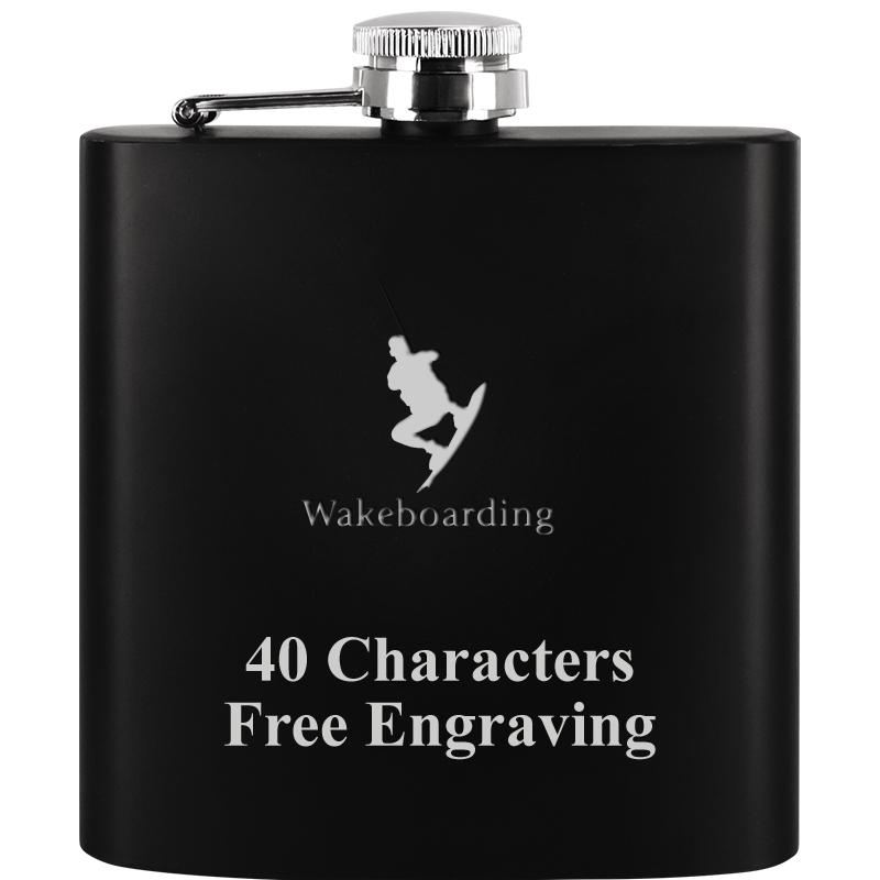 6OZ BLCK STAINLESS STEEL FLASK