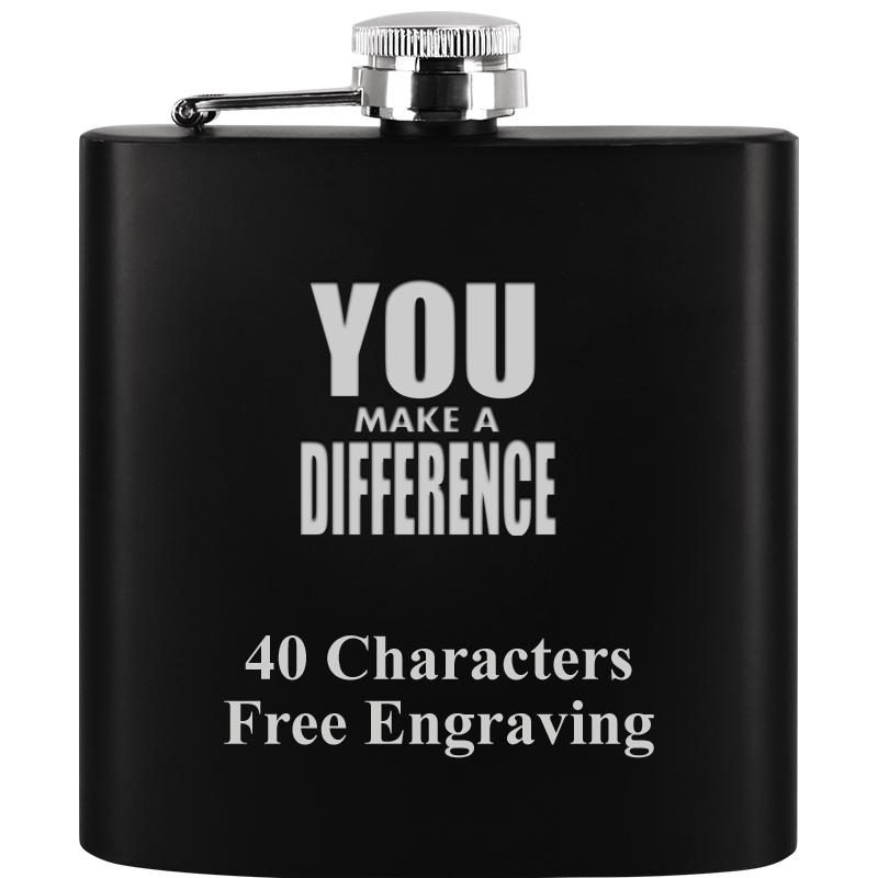 6OZ BLCK STAINLESS STEEL FLASK