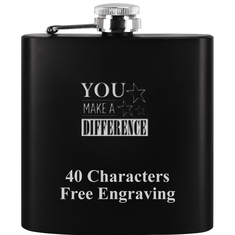 6OZ BLCK STAINLESS STEEL FLASK