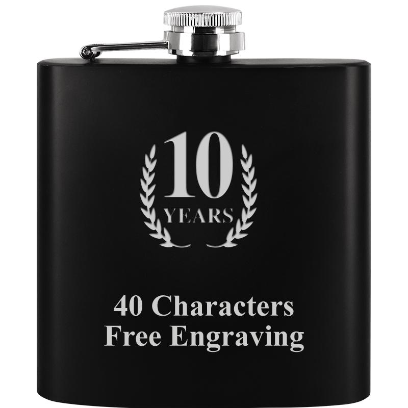 6OZ BLCK STAINLESS STEEL FLASK