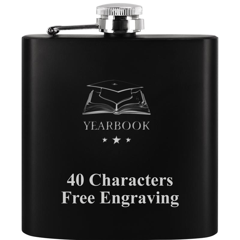 6OZ BLCK STAINLESS STEEL FLASK