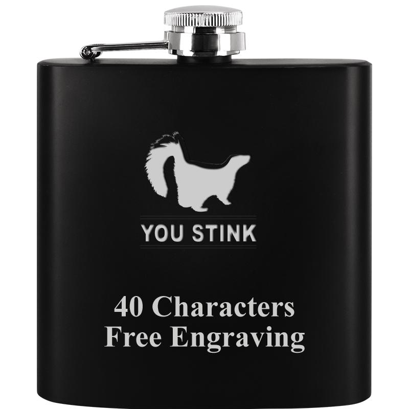 6OZ BLCK STAINLESS STEEL FLASK