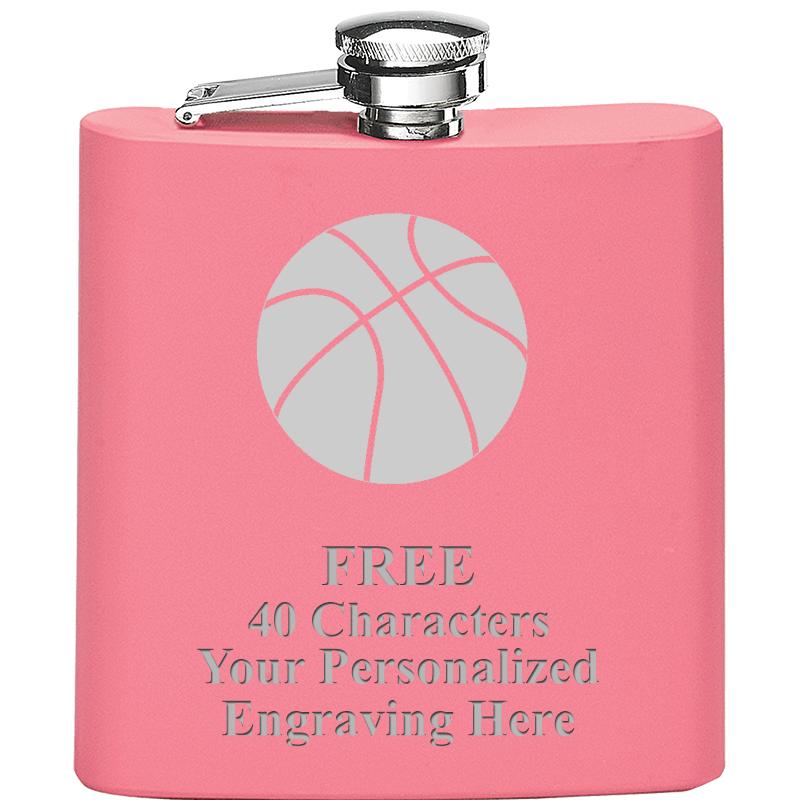 6OZ PINK STAINLESS STEEL FLASK