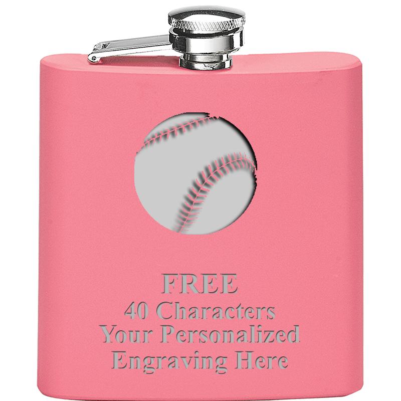 6OZ PINK STAINLESS STEEL FLASK
