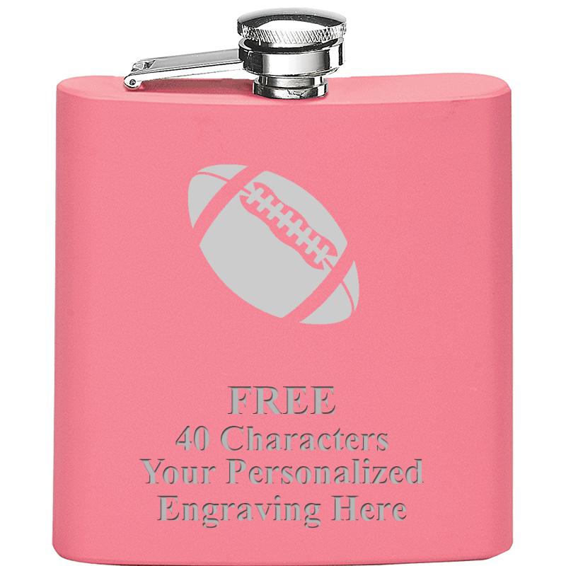 6OZ PINK STAINLESS STEEL FLASK