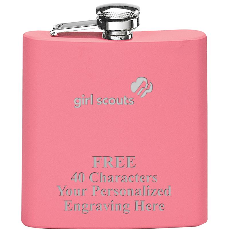 6OZ PINK STAINLESS STEEL FLASK