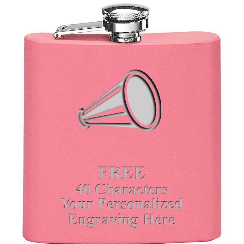 6OZ PINK STAINLESS STEEL FLASK