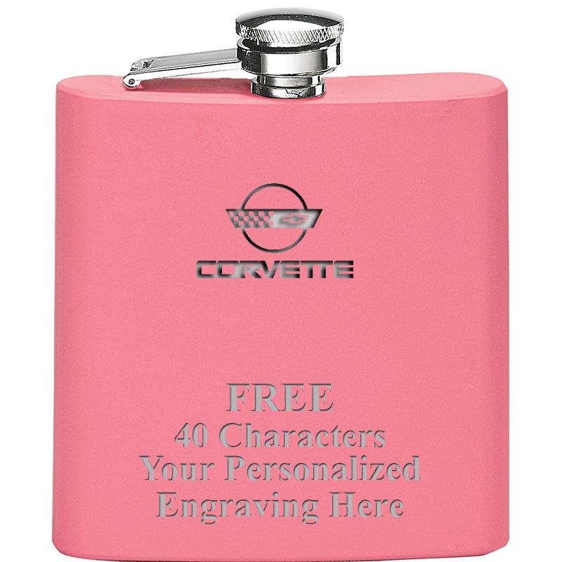 6OZ PINK STAINLESS STEEL FLASK