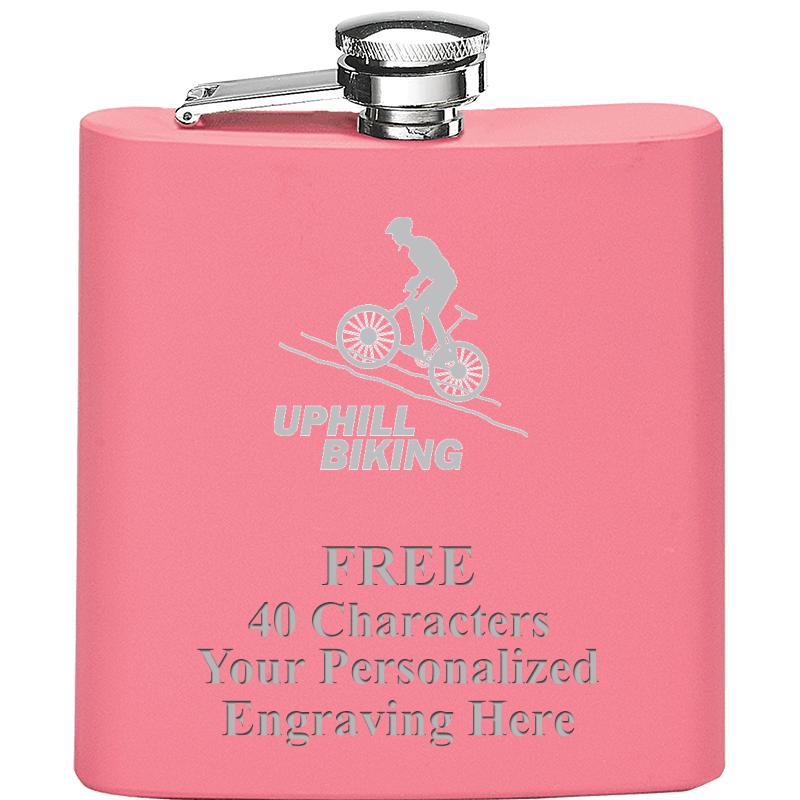 6OZ PINK STAINLESS STEEL FLASK