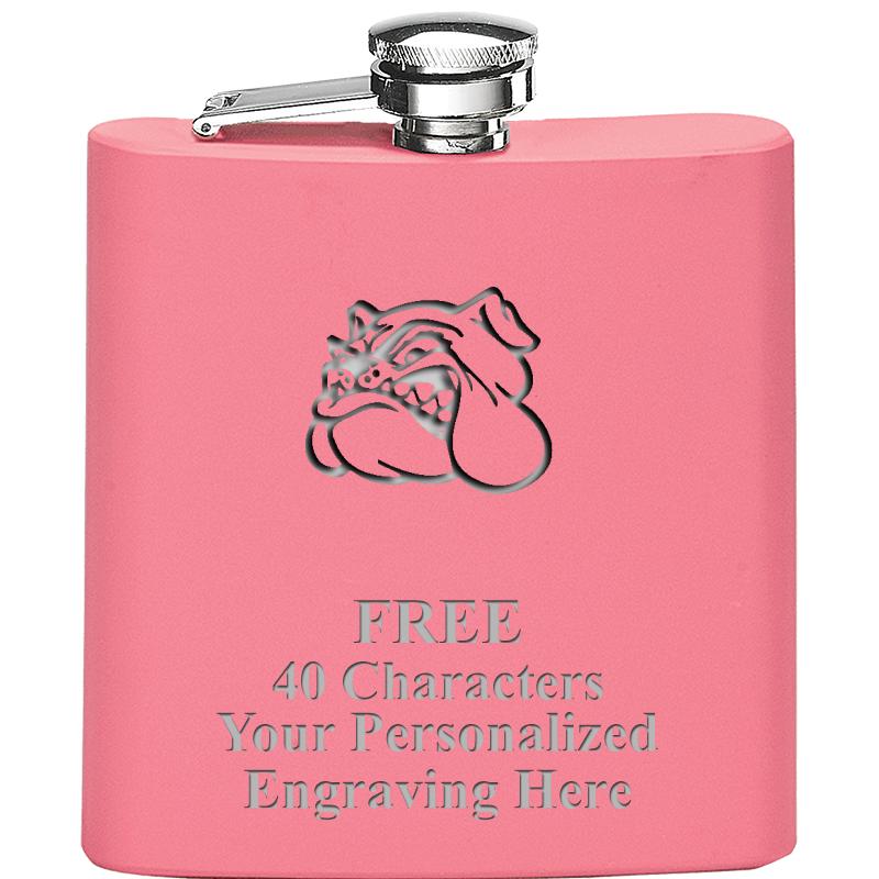 6OZ PINK STAINLESS STEEL FLASK