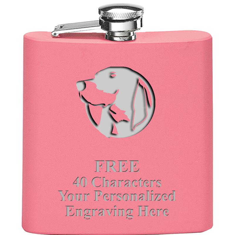 6OZ PINK STAINLESS STEEL FLASK